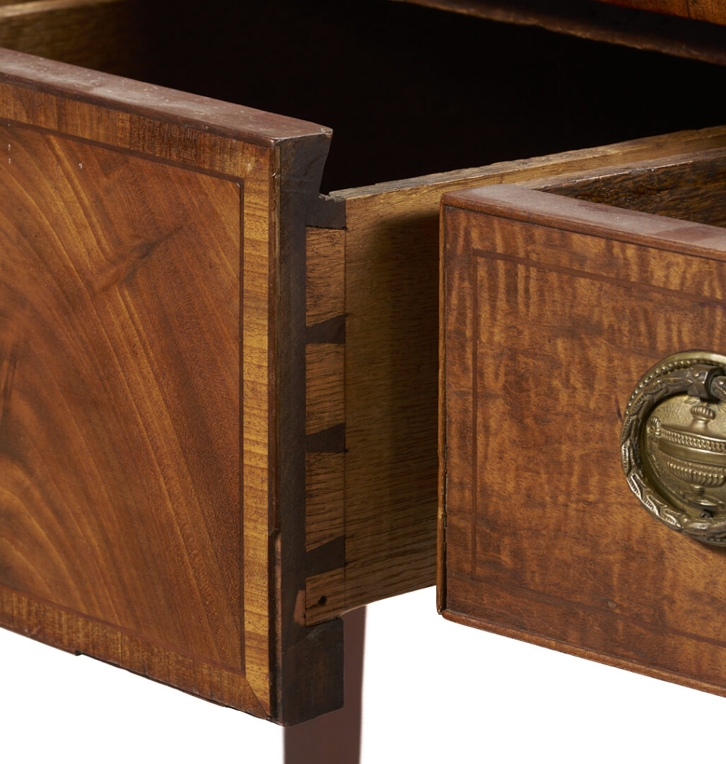 Lot 863: English Inlaid Sideboard with Tambour Doors