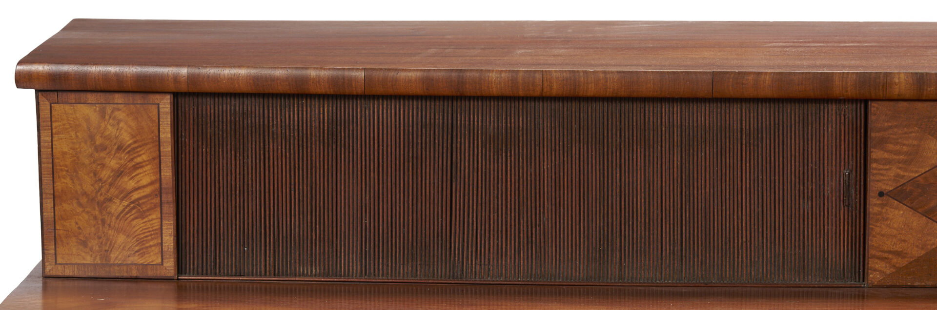 Lot 863: English Inlaid Sideboard with Tambour Doors