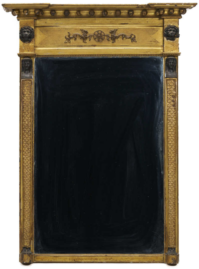 Lot 864: Regency Giltwood Rectangular Mirror with Caryatids