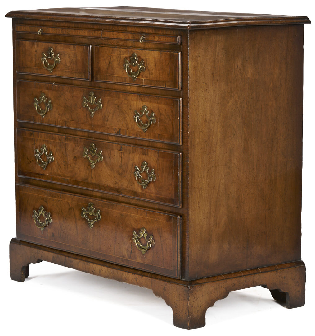 Lot 865: Georgian Style Burlwood Inlaid Chest of Drawers