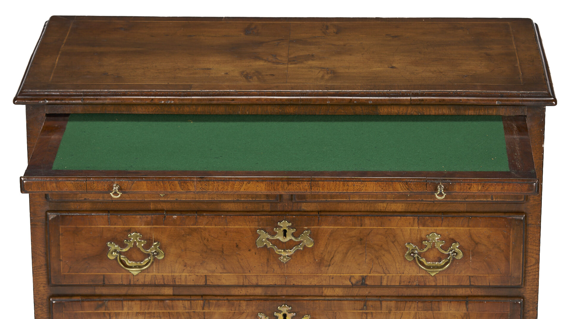 Lot 865: Georgian Style Burlwood Inlaid Chest of Drawers