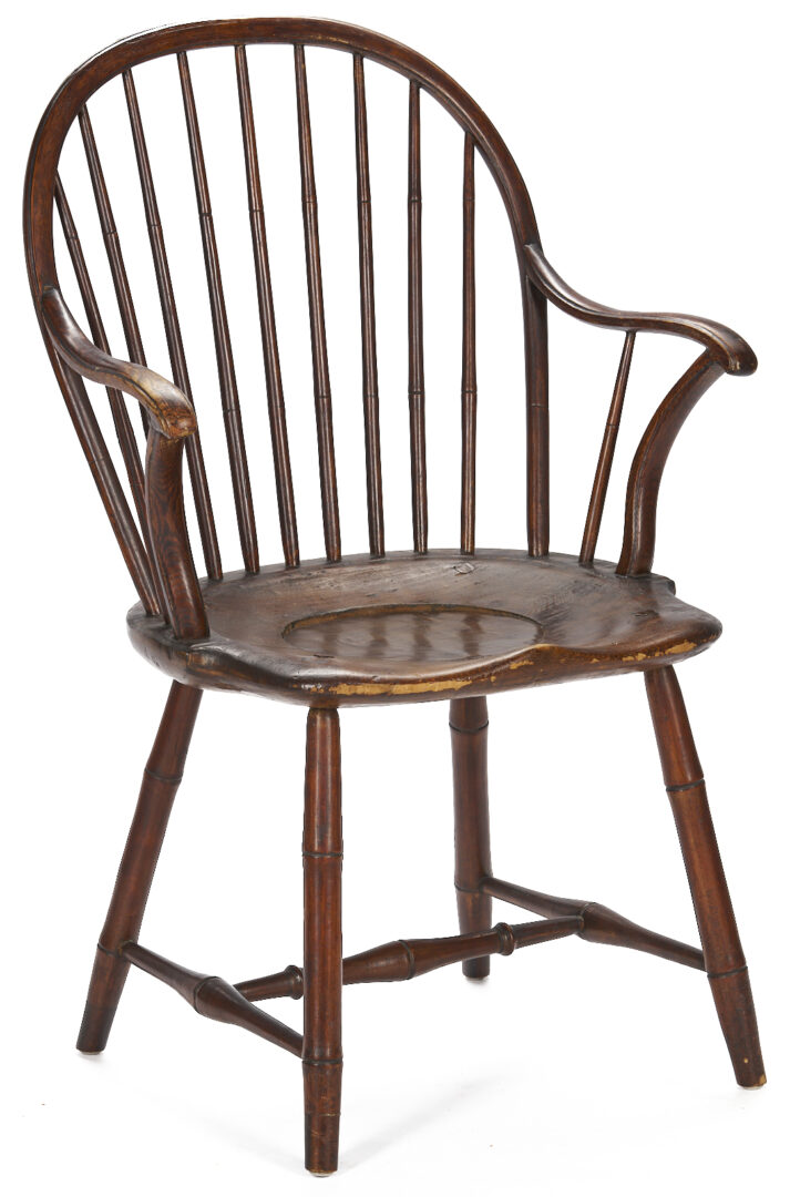 Lot 866: Philadelphia Side Chair & American Windsor Armchair