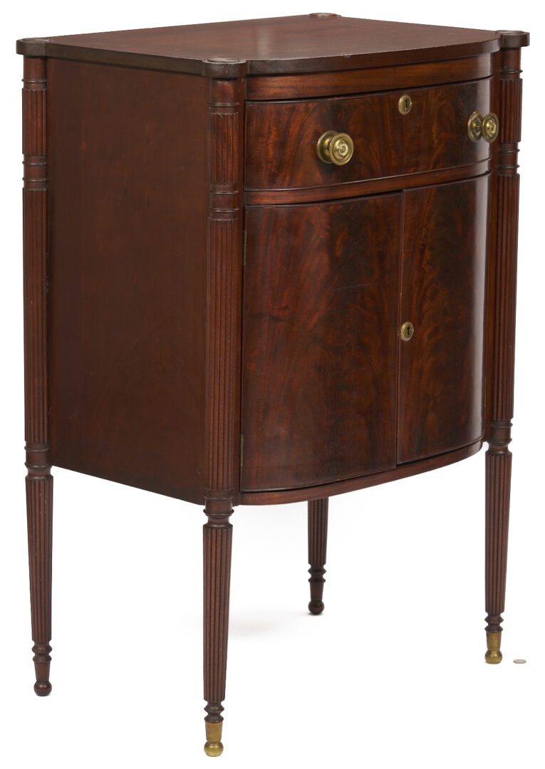 Lot 867: Diminutive Federal Style Bowfront Cabinet