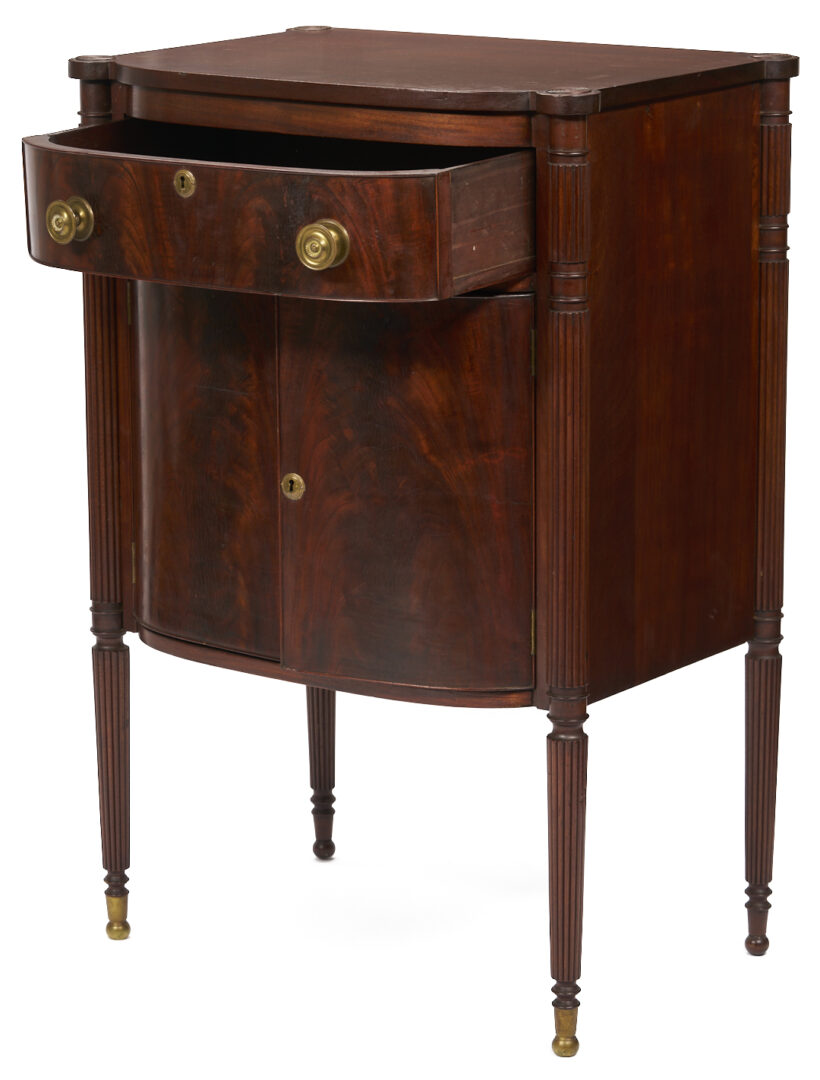 Lot 867: Diminutive Federal Style Bowfront Cabinet