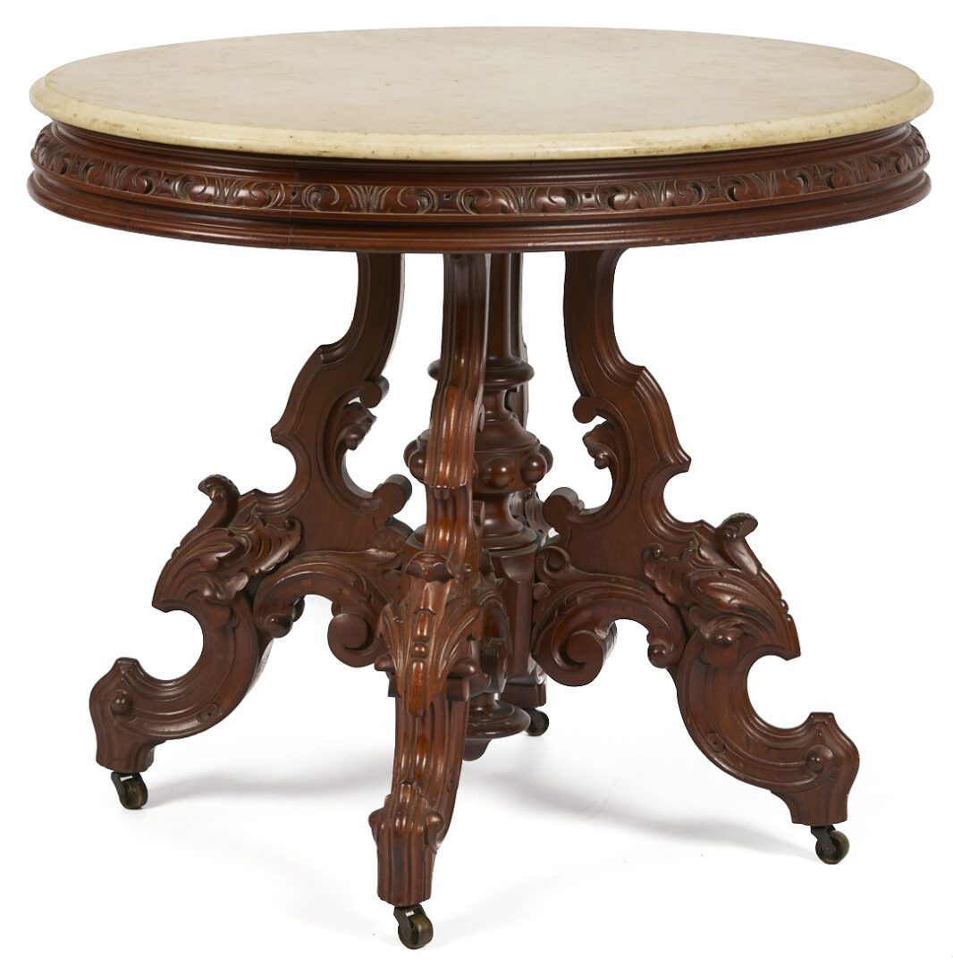 Lot 868: Renaissance Revival Marble Table, poss. Thomas Brooks