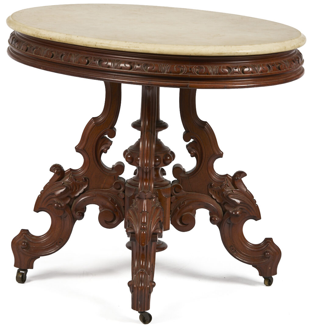 Lot 868: Renaissance Revival Marble Table, poss. Thomas Brooks