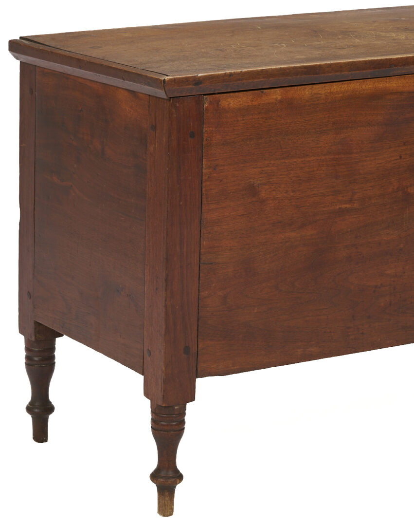 Lot 873: Diminutive East Tennessee Walnut Blanket Chest with Turned Feet