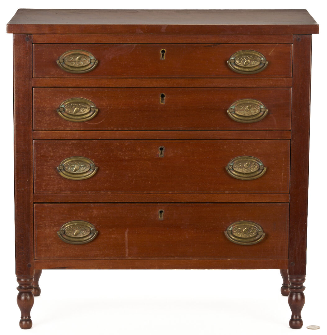 Lot 874: Miniature Southern Sheraton Benchmade Chest of Drawers