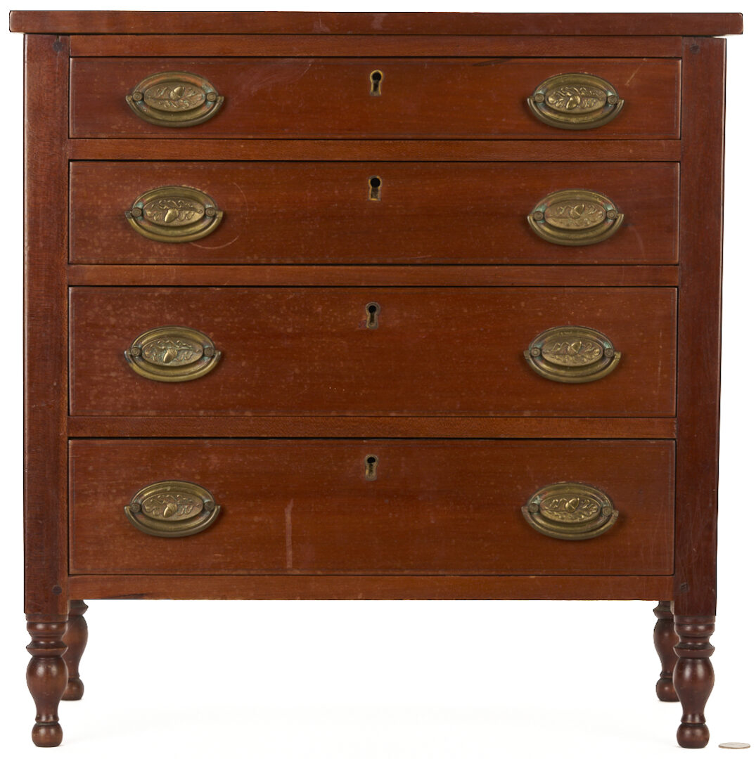 Lot 874: Miniature Southern Sheraton Benchmade Chest of Drawers