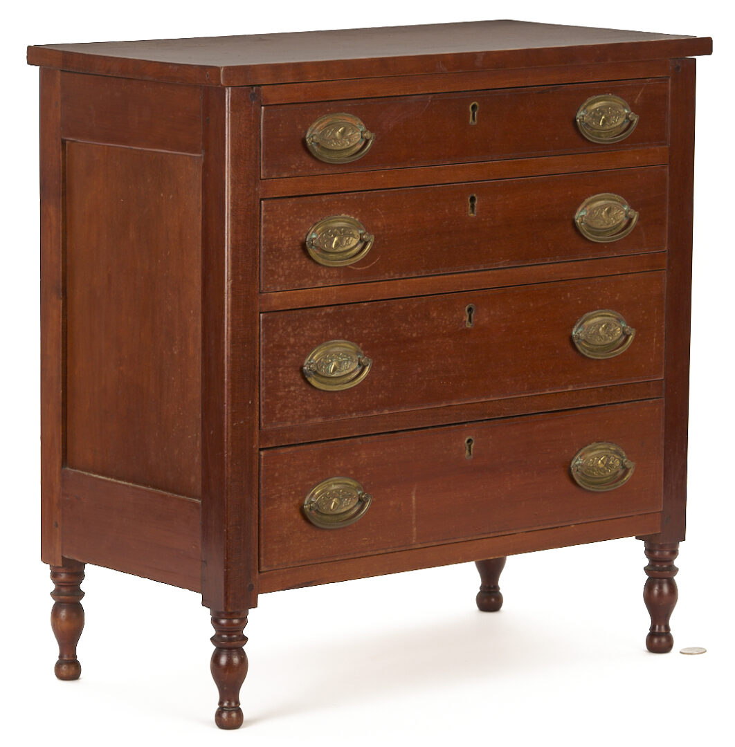 Lot 874: Miniature Southern Sheraton Benchmade Chest of Drawers