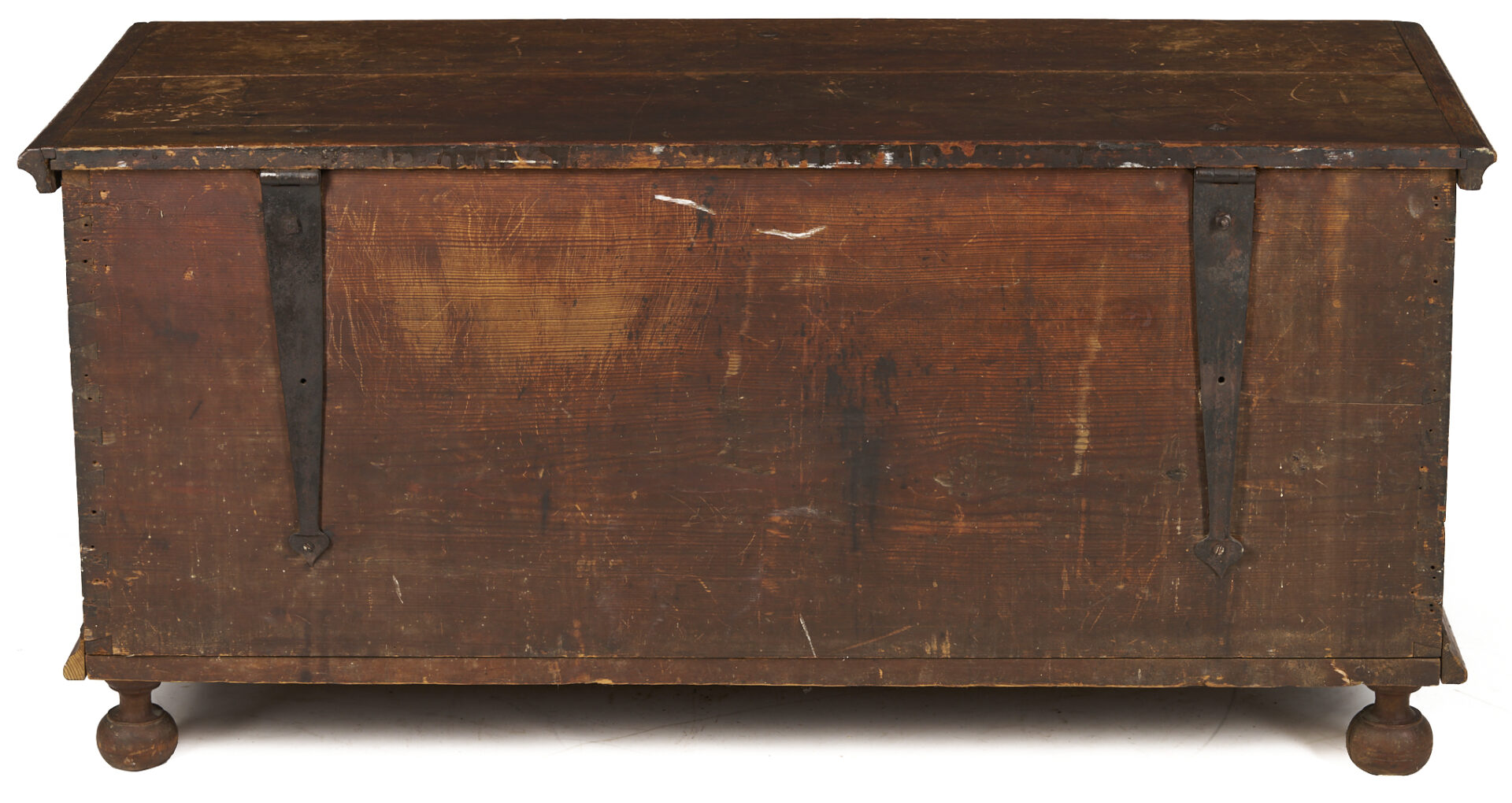 Lot 876: South Carolina Yellow Pine Blanket Chest w/ Turned Feet