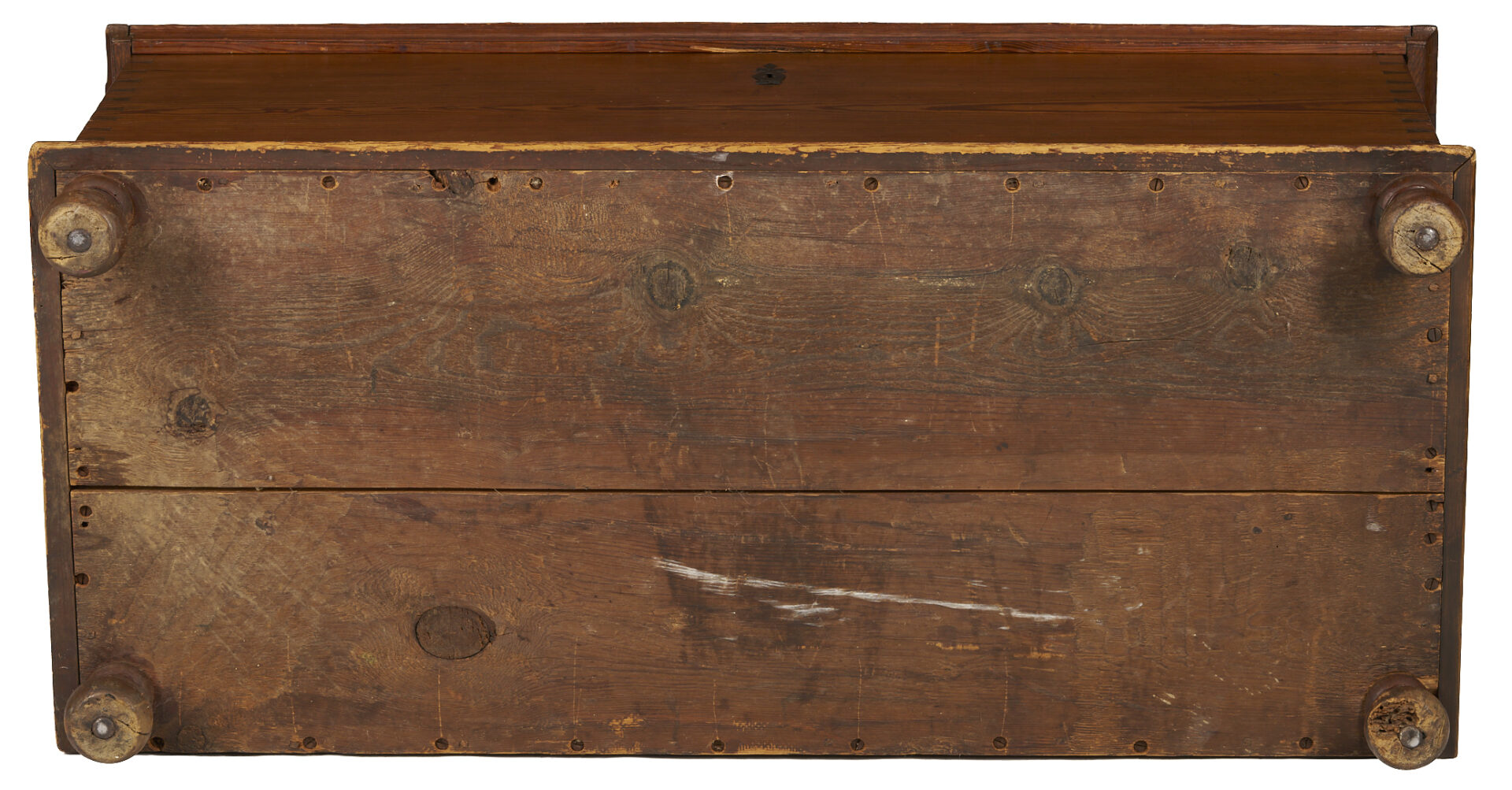 Lot 876: South Carolina Yellow Pine Blanket Chest w/ Turned Feet