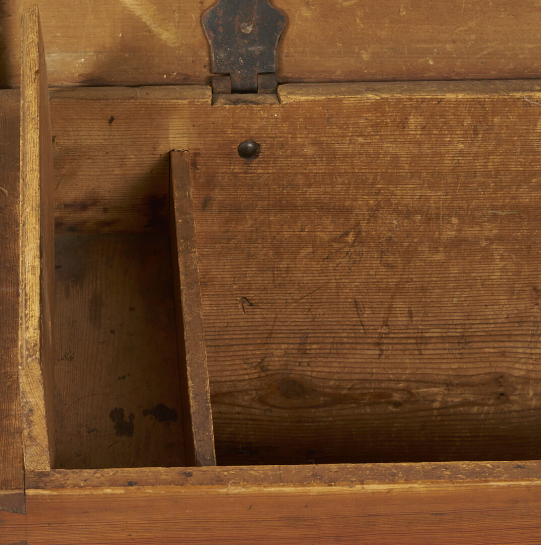 Lot 876: South Carolina Yellow Pine Blanket Chest w/ Turned Feet