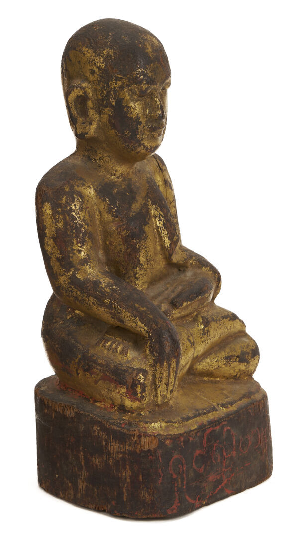 Lot 882: 3 Asian Carved & Painted Religious Figures