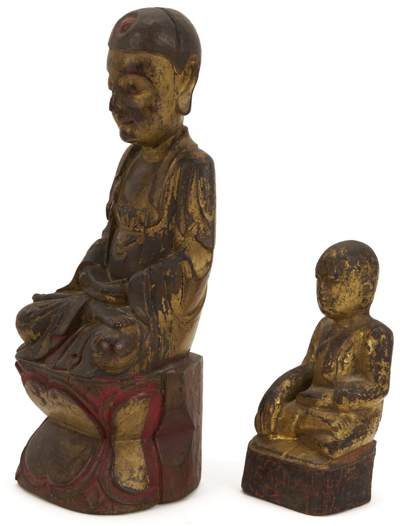 Lot 882: 3 Asian Carved & Painted Religious Figures