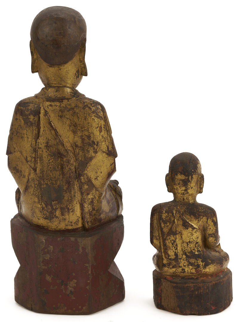 Lot 882: 3 Asian Carved & Painted Religious Figures