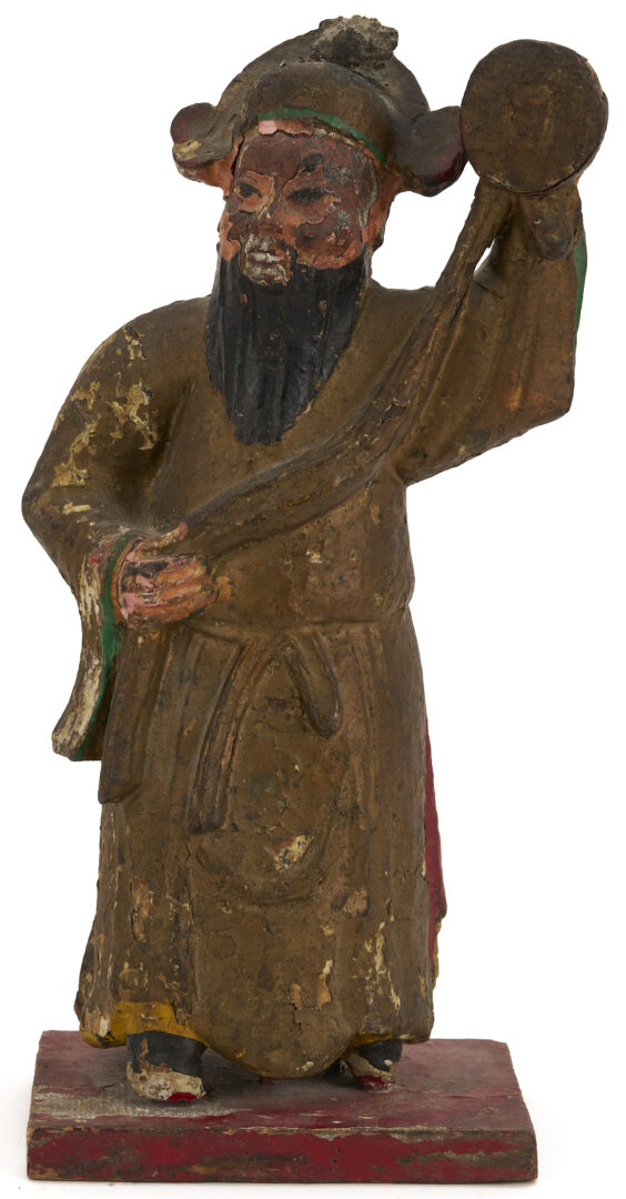 Lot 882: 3 Asian Carved & Painted Religious Figures