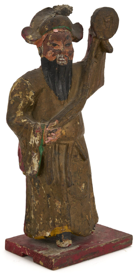 Lot 882: 3 Asian Carved & Painted Religious Figures