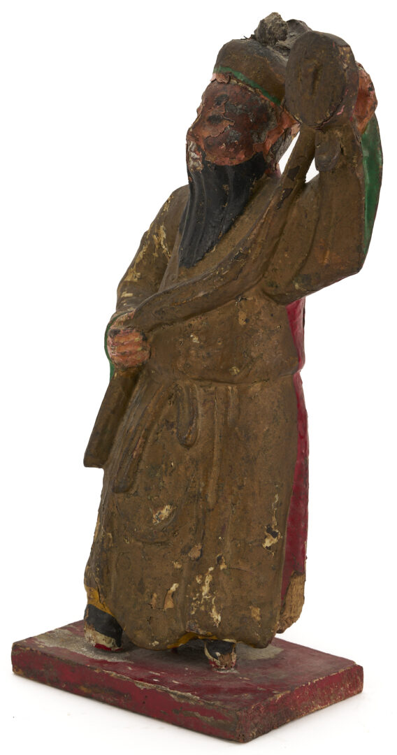 Lot 882: 3 Asian Carved & Painted Religious Figures