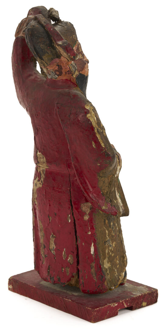 Lot 882: 3 Asian Carved & Painted Religious Figures