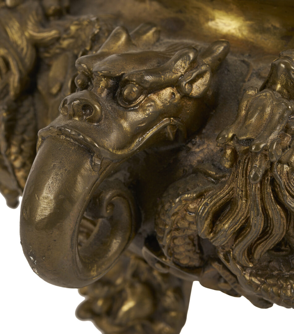 Lot 885: Chinese Bronze Censer w/ Hardwood Base