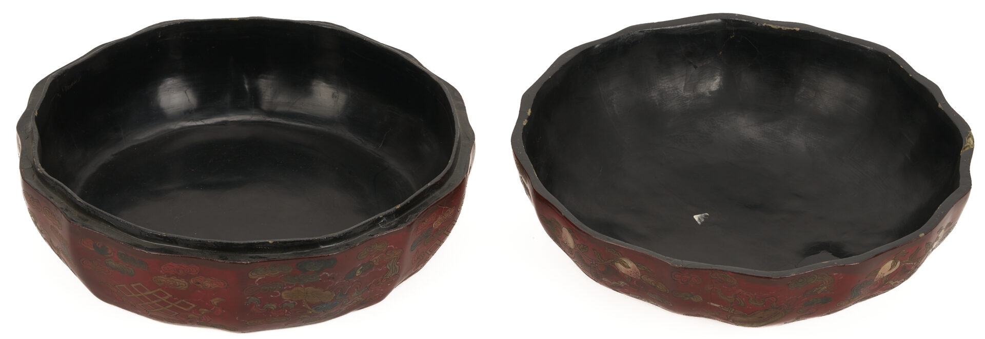 Lot 886: Pr. Chinese Famille Rose Wig Stands