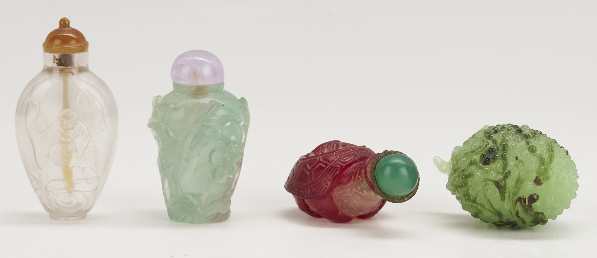 Lot 887: 9 Chinese Glass Snuff Bottles incl. Peking Double Gourd