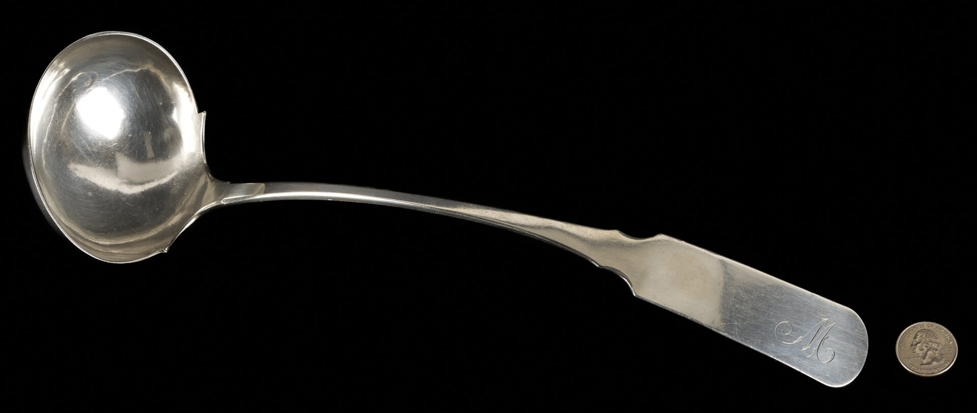 Lot 88: Nashville TN Coin Silver Large Ladle, Edward Raworth