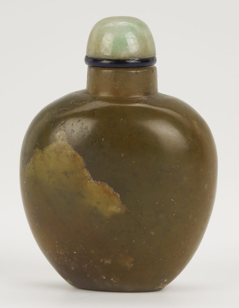 Lot 890: Chinese Miniature Jade Covered Urn & 2 Jade Snuff Bottles