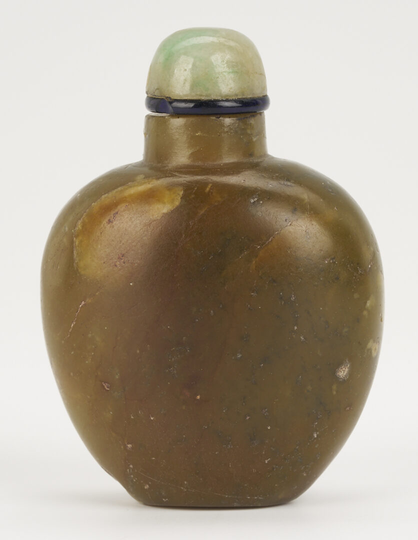 Lot 890: Chinese Miniature Jade Covered Urn & 2 Jade Snuff Bottles