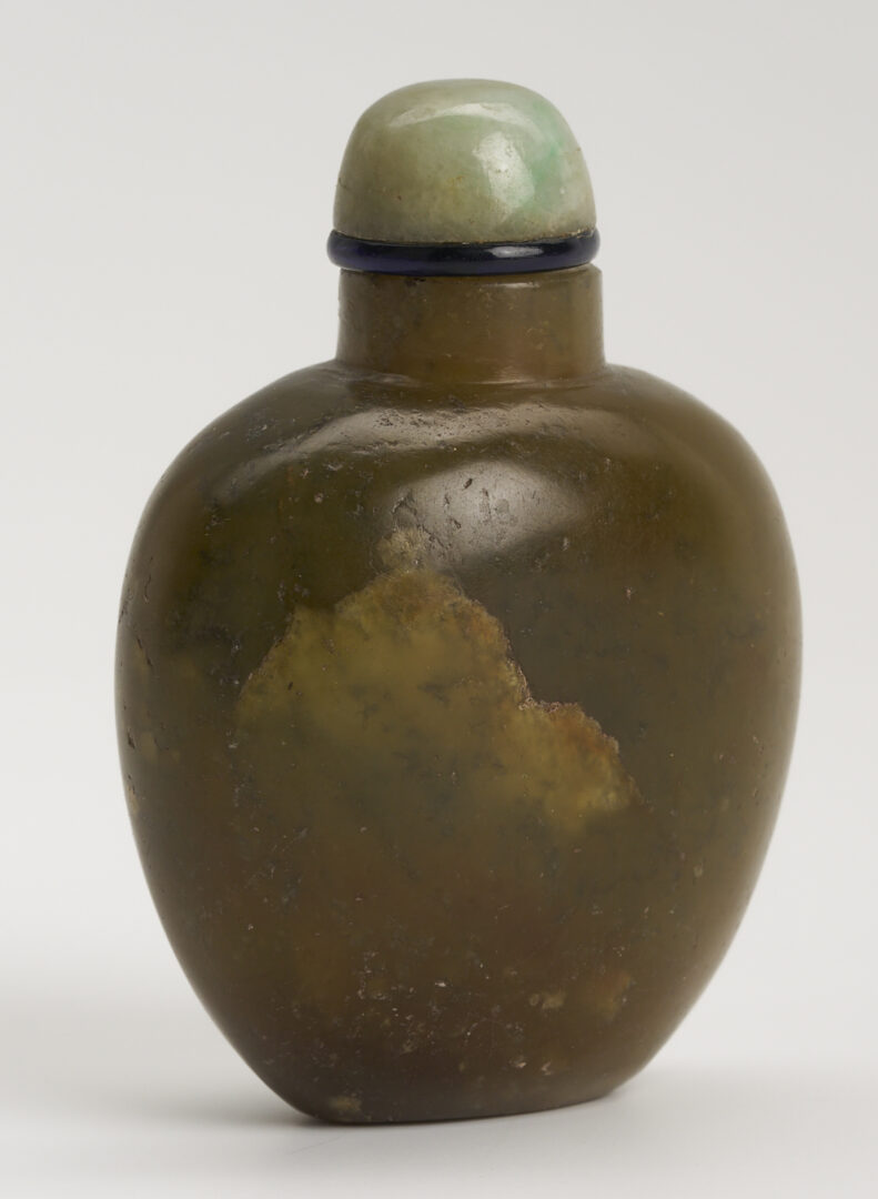 Lot 890: Chinese Miniature Jade Covered Urn & 2 Jade Snuff Bottles