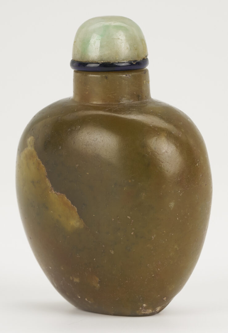 Lot 890: Chinese Miniature Jade Covered Urn & 2 Jade Snuff Bottles