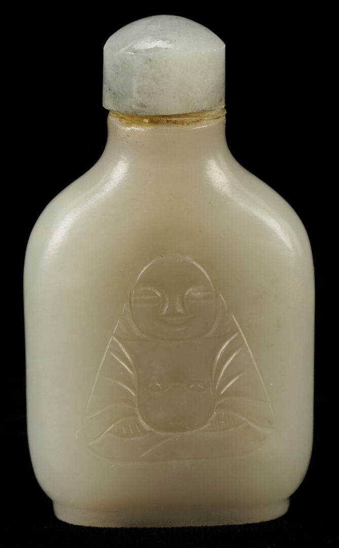 Lot 890: Chinese Miniature Jade Covered Urn & 2 Jade Snuff Bottles