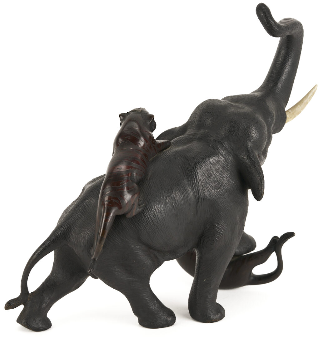 Lot 891: Japanese Meiji Bronze Elephant Okimono