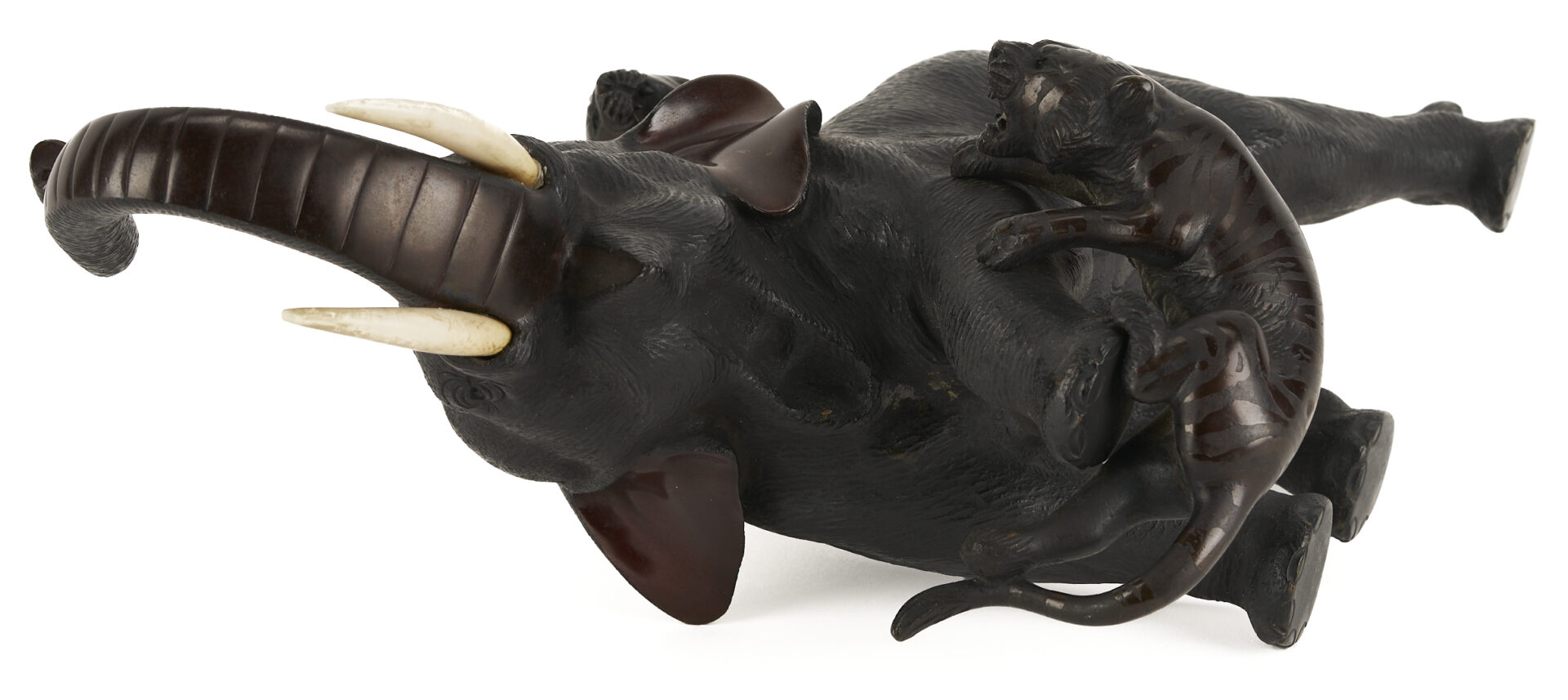 Lot 891: Japanese Meiji Bronze Elephant Okimono