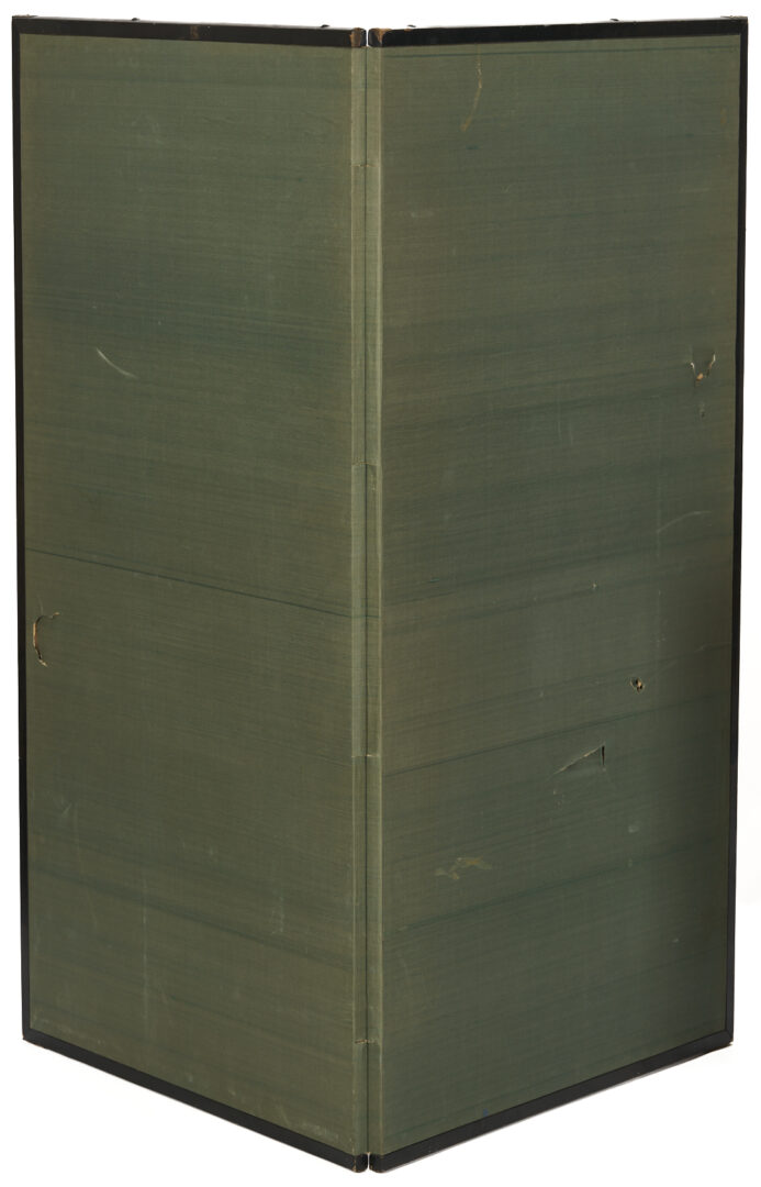 Lot 893: 2 Japanese Screens: 4-Panel Table & 2-Panel Floor, incl. Samurai
