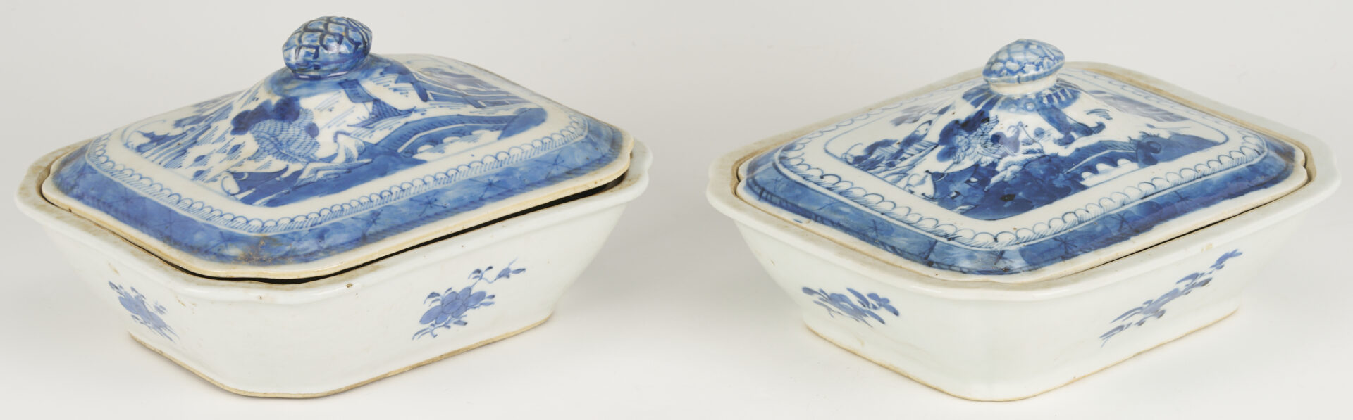 Lot 899: 4 Chinese Export Canton Covered Tureens