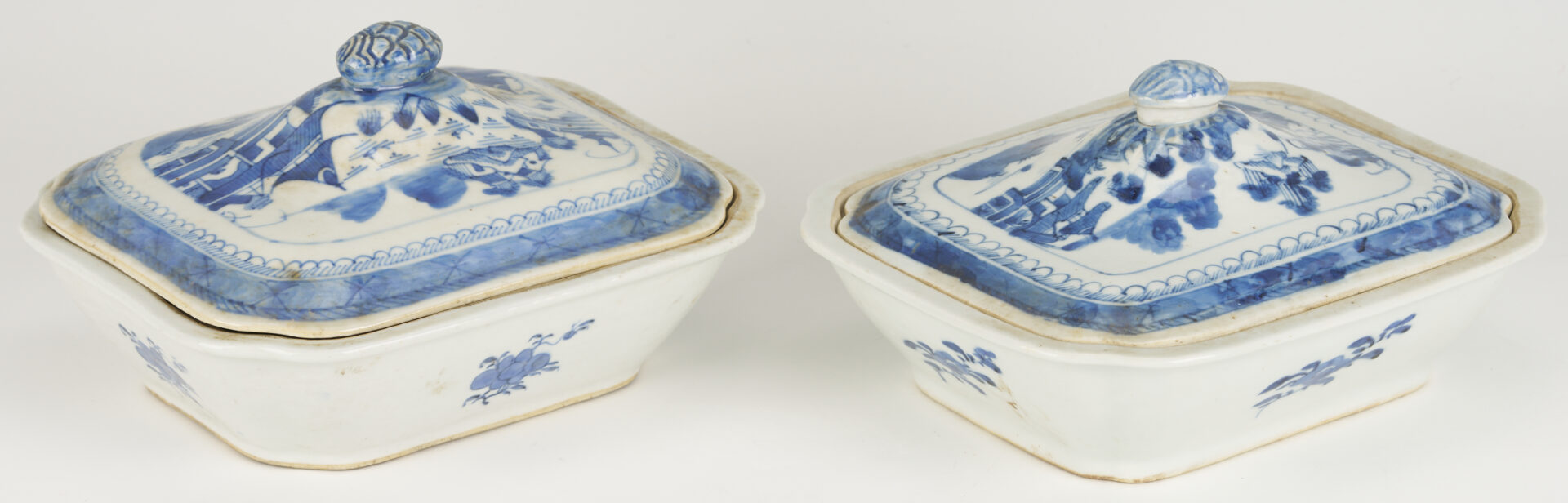 Lot 899: 4 Chinese Export Canton Covered Tureens