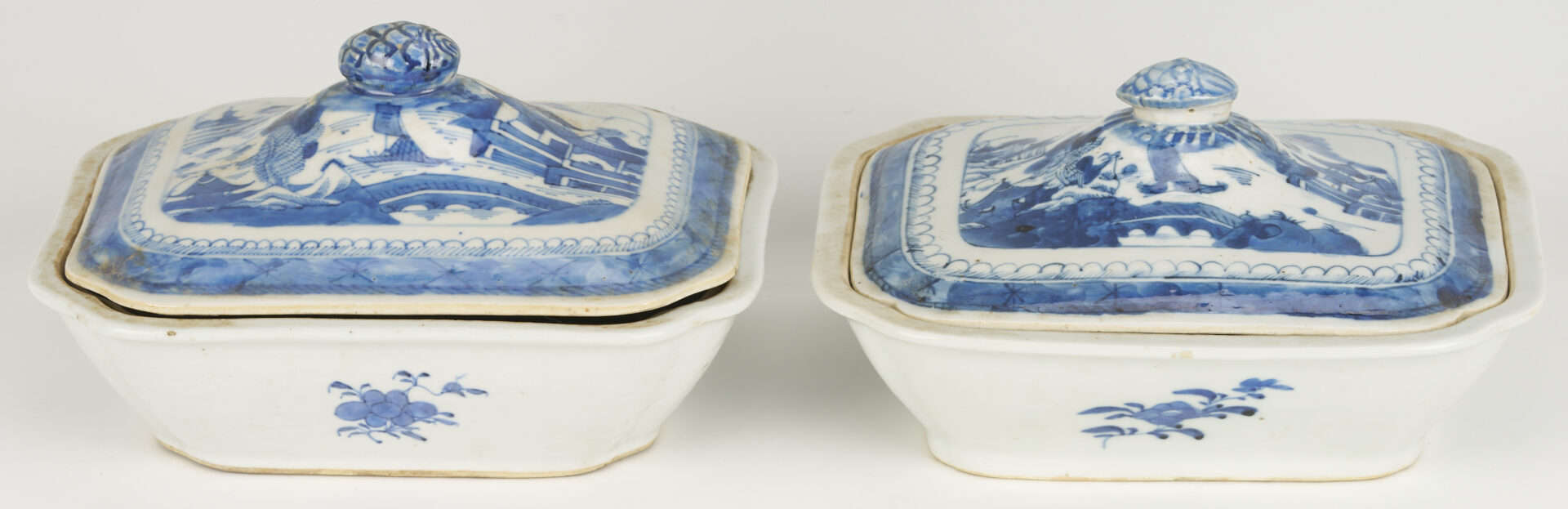Lot 899: 4 Chinese Export Canton Covered Tureens