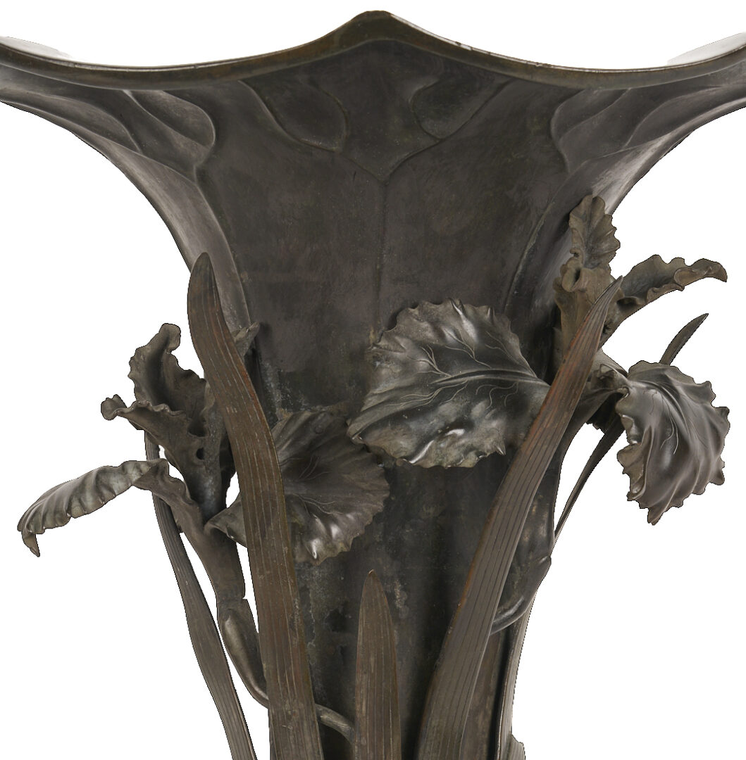 Lot 8: Japanese Meiji Bronze Iris Vase