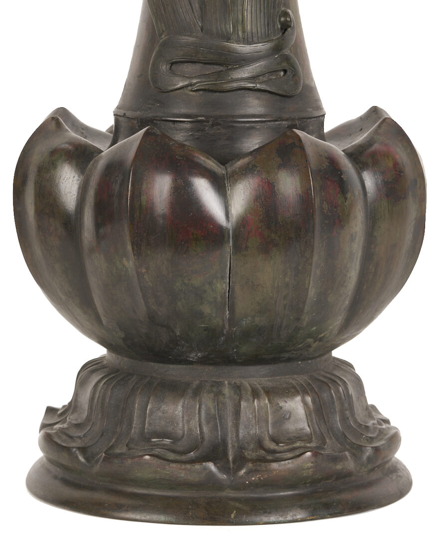 Lot 8: Japanese Meiji Bronze Iris Vase