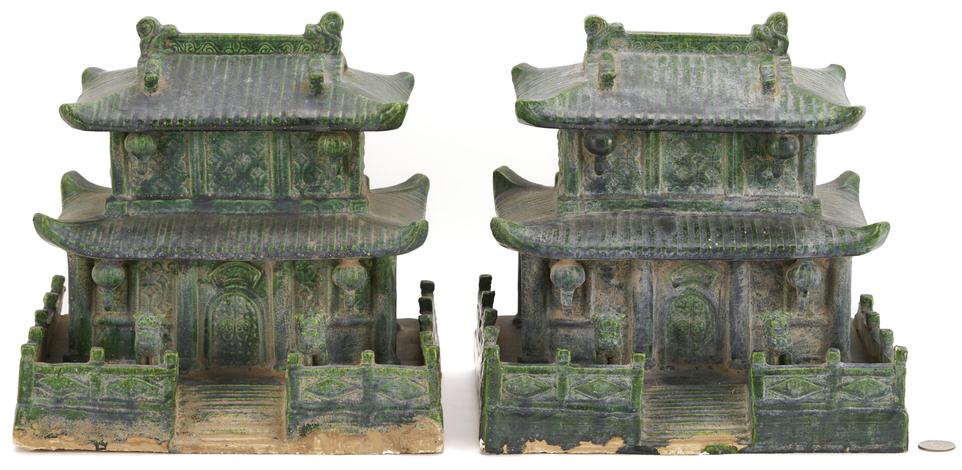 Lot 903: 2 Chinese Pagoda Roof Tiles