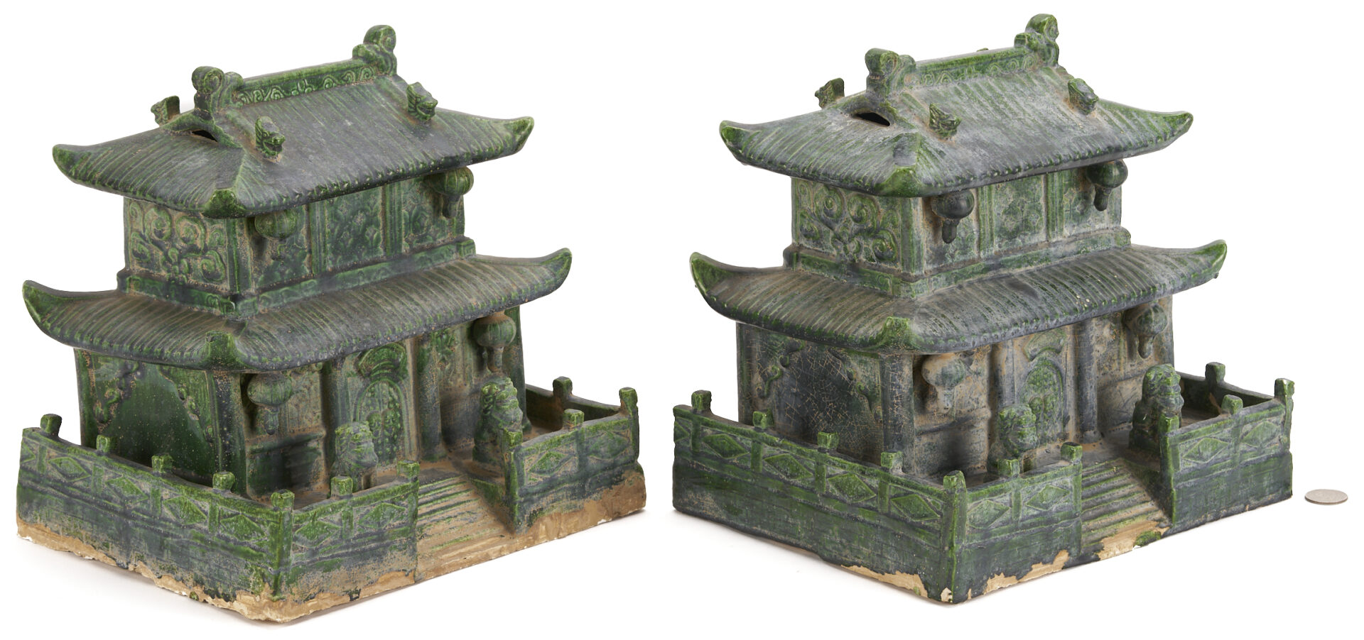 Lot 903: 2 Chinese Pagoda Roof Tiles