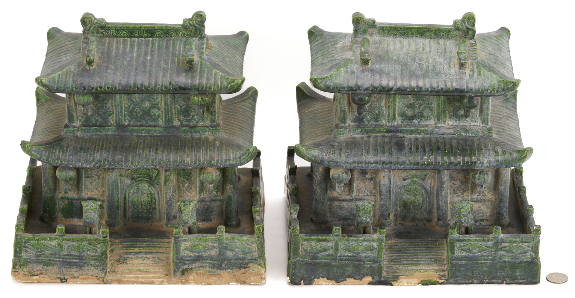 Lot 903: 2 Chinese Pagoda Roof Tiles