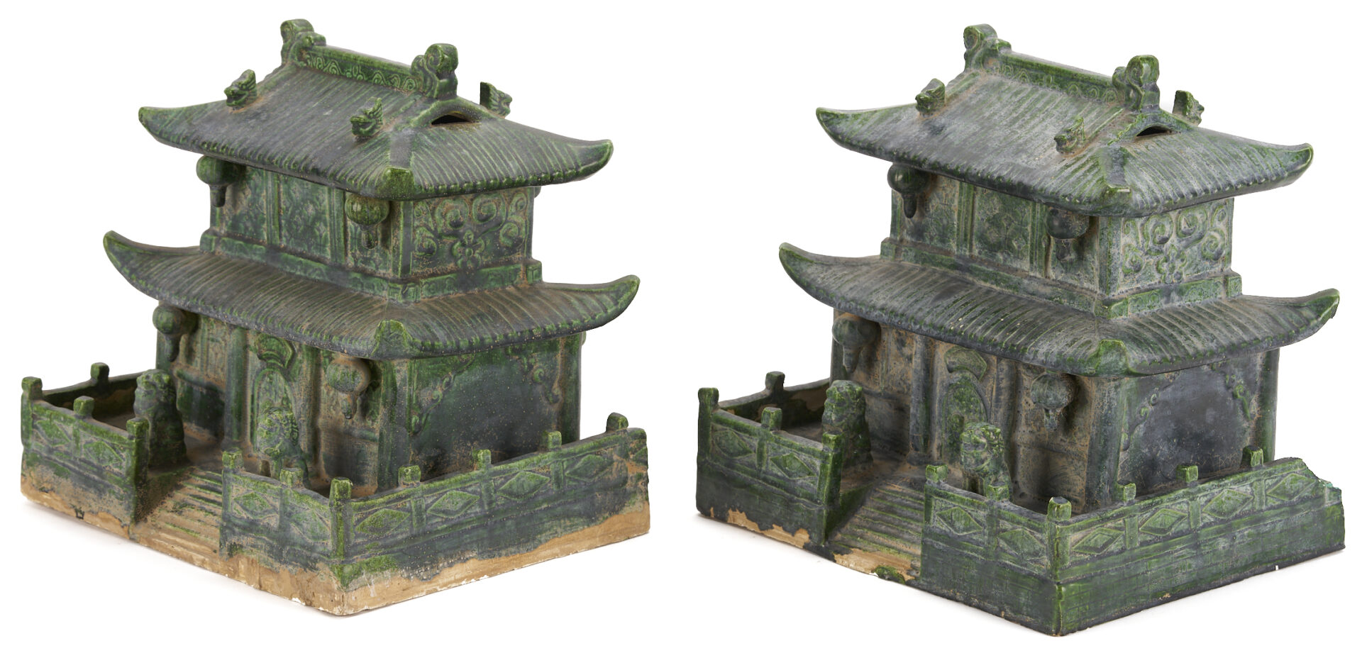 Lot 903: 2 Chinese Pagoda Roof Tiles