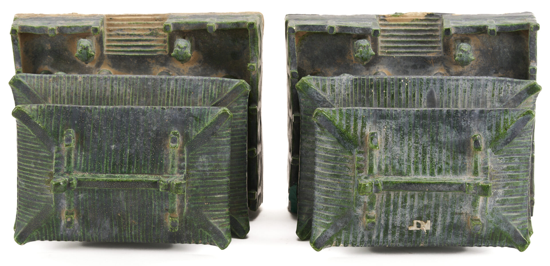 Lot 903: 2 Chinese Pagoda Roof Tiles