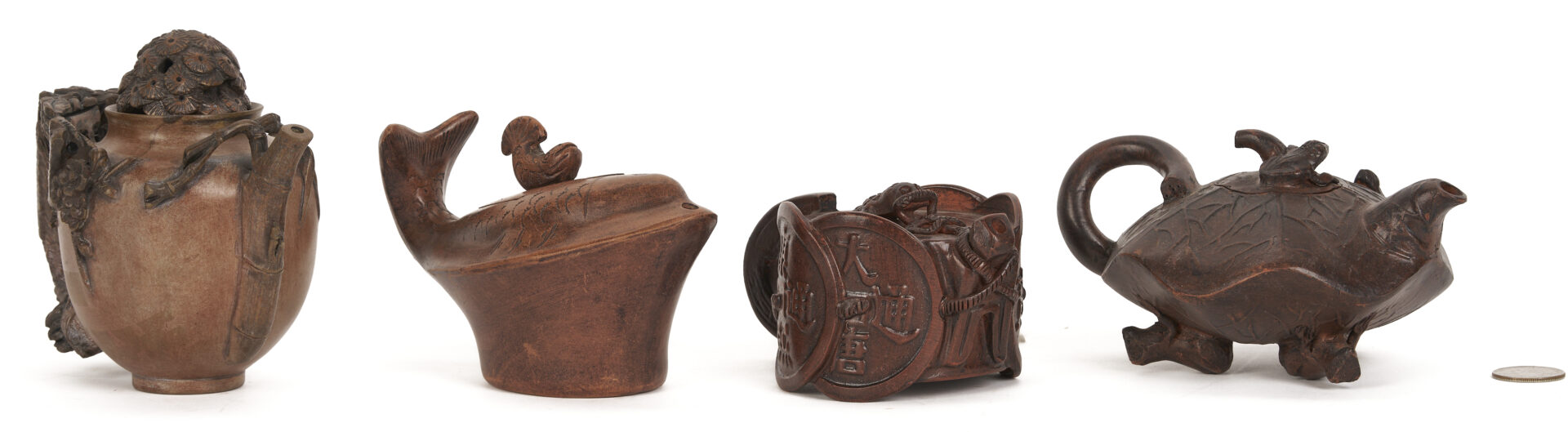 Lot 904: 4 Chinese Yixing Teapots, Signed