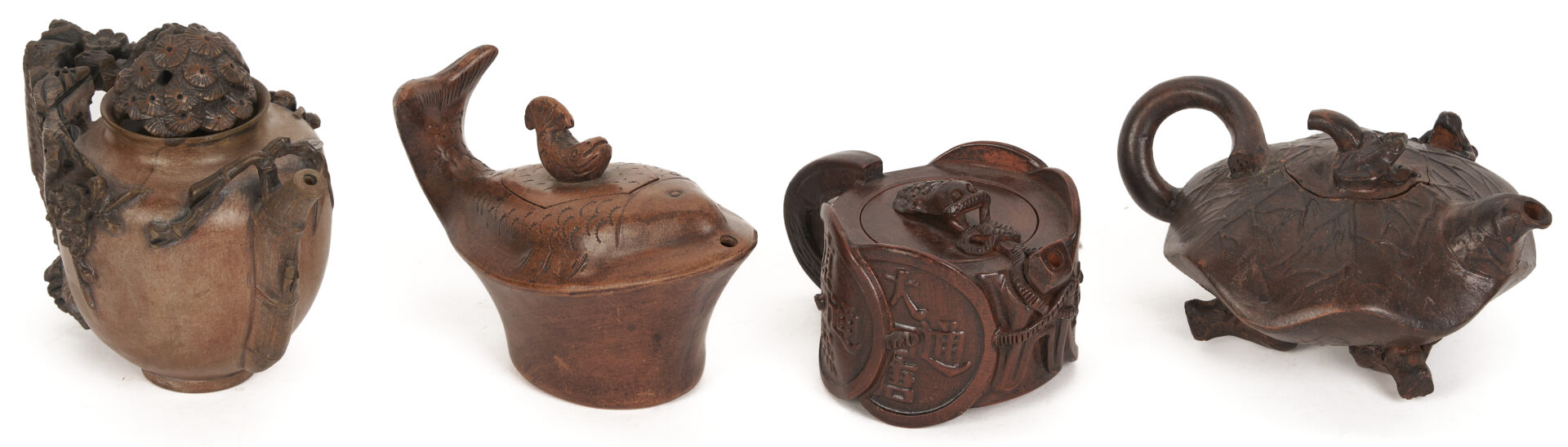 Lot 904: 4 Chinese Yixing Teapots, Signed