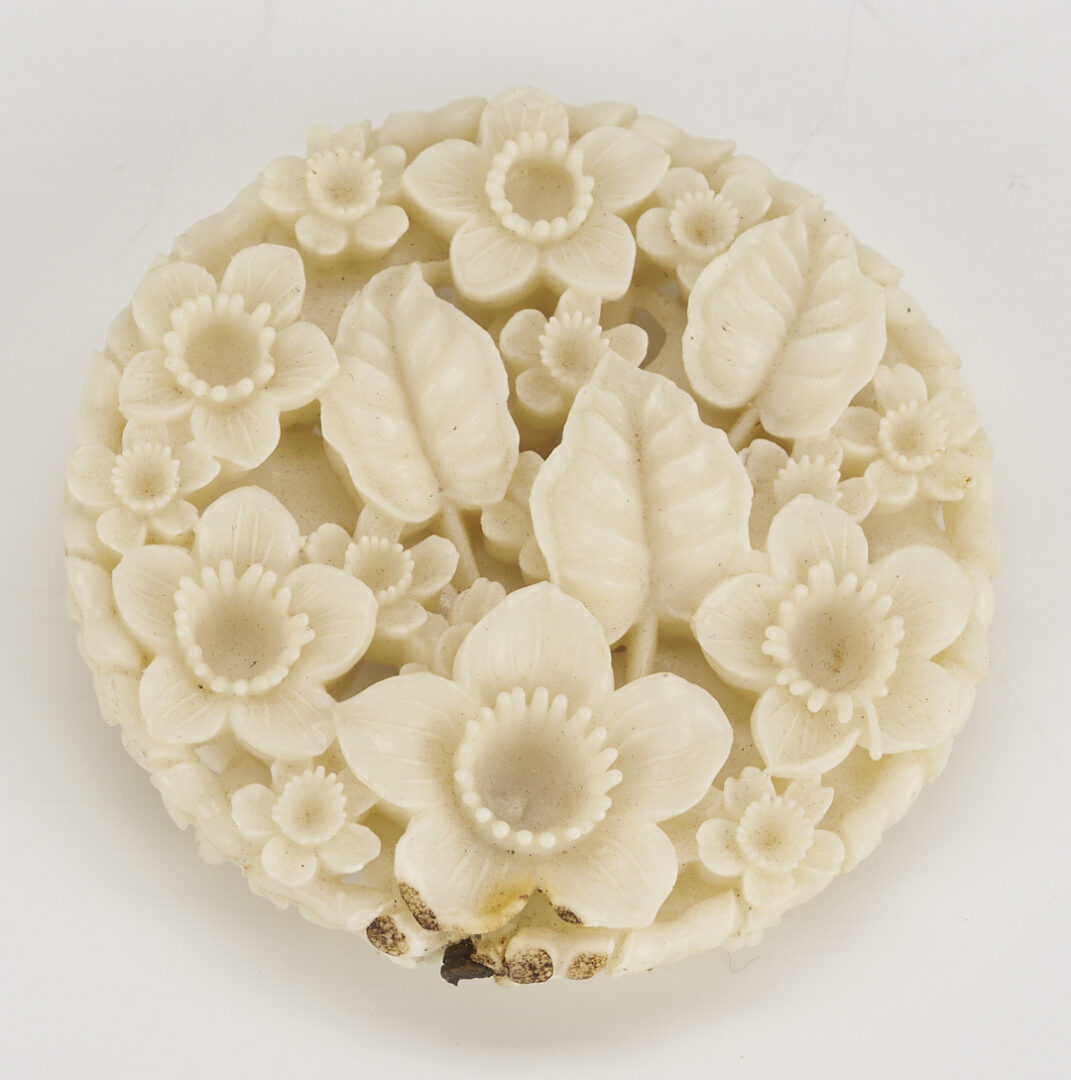Lot 907: 3 Asian Silver Boxes plus White Coral Carving