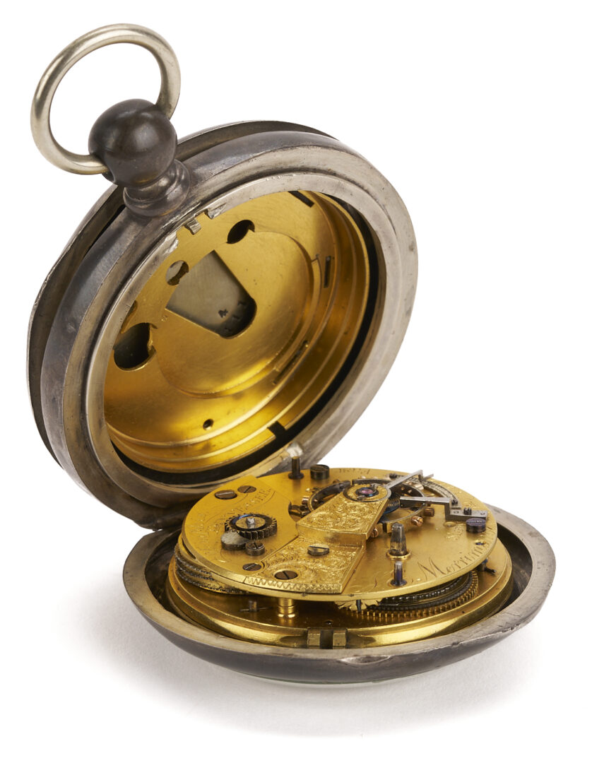 Lot 90: Coin Silver Pocket Watch, Signed Merriman Memphis TN